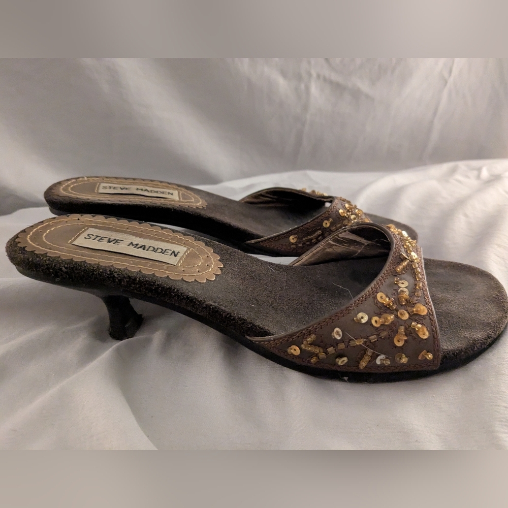 Steve Madden Dark Brown Sequin Heels